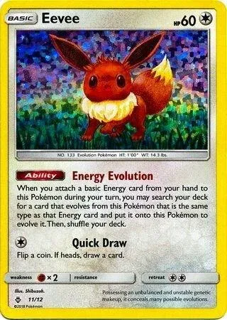 Carte Pokémon Évoli 037/040, extension Collection McDonald's 2018