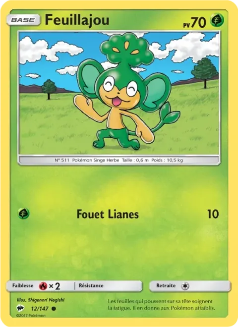 Carte Pokémon Feuillajou 001/040, extension Collection McDonald's 2018