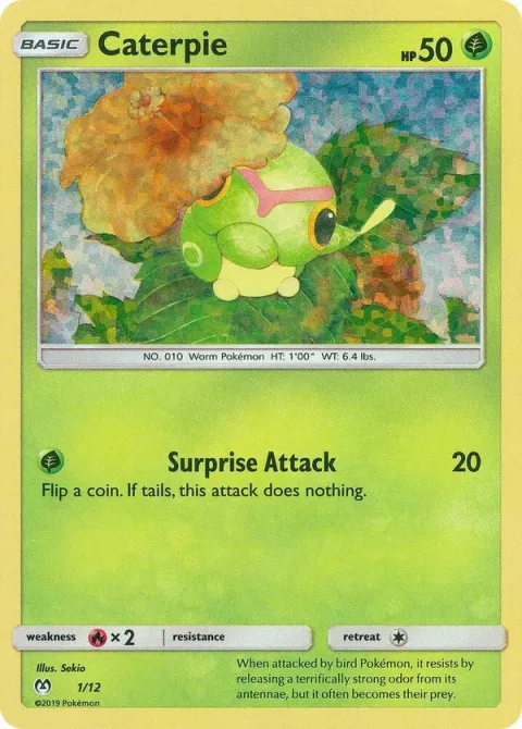Carte Pokémon Chenipan 002/040, extension Collection McDonald's 2019