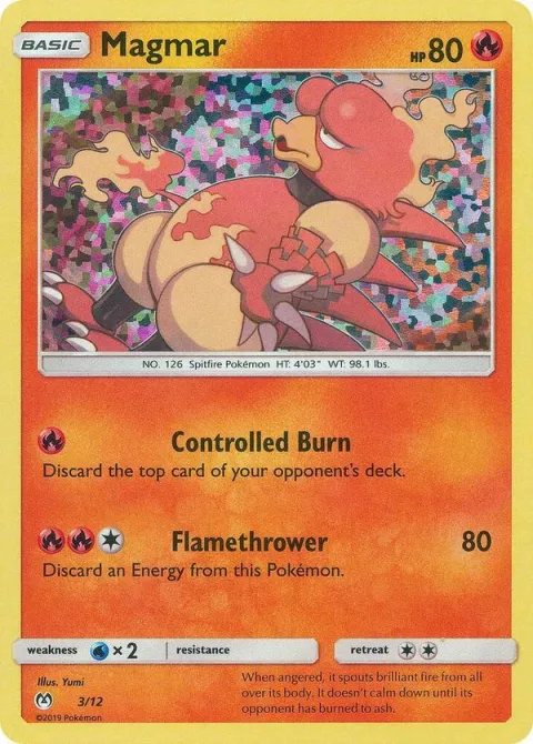 Carte Pokémon Magmar 010/040, extension Collection McDonald's 2019