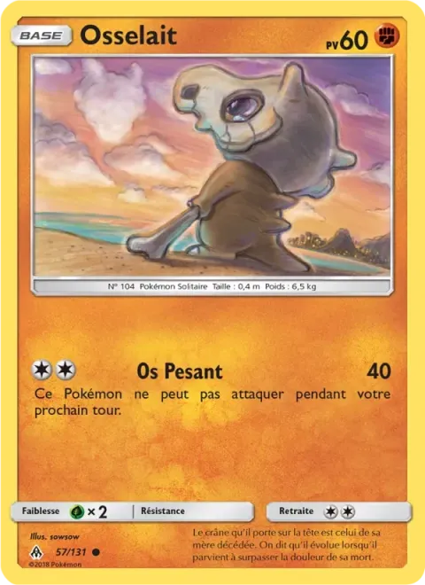 Carte Pokémon Osselait 030/040, extension Collection McDonald's 2019