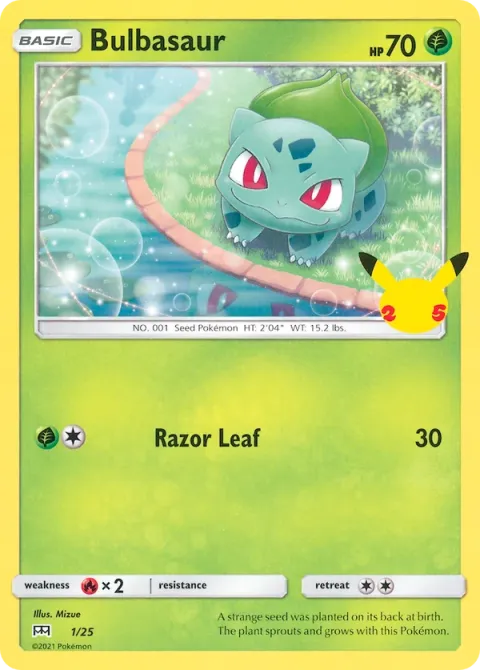 Carte Pokémon Bulbizarre 001/025, extension Collection McDonald's 2021