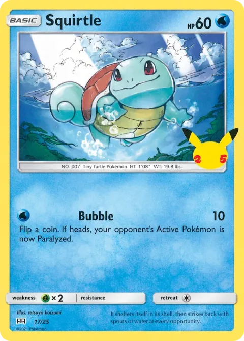 Carte Pokémon Carapuce 017/025, extension Collection McDonald's 2021