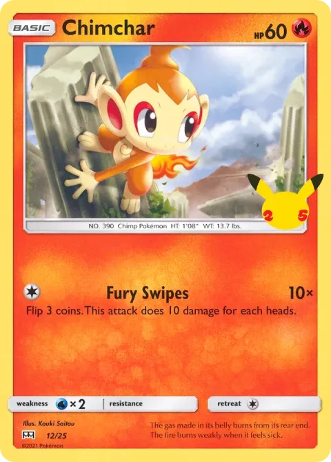 Carte Pokémon Chimpenfeu 012/025, extension Collection McDonald's 2021
