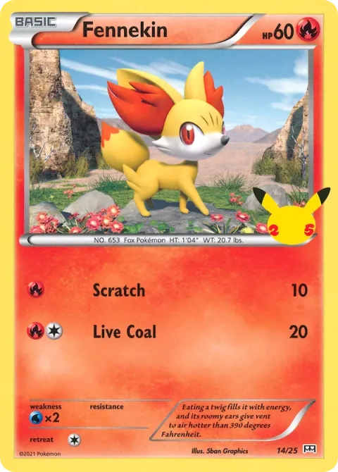 Carte Pokémon Feunnec 014/025, extension Collection McDonald's 2021