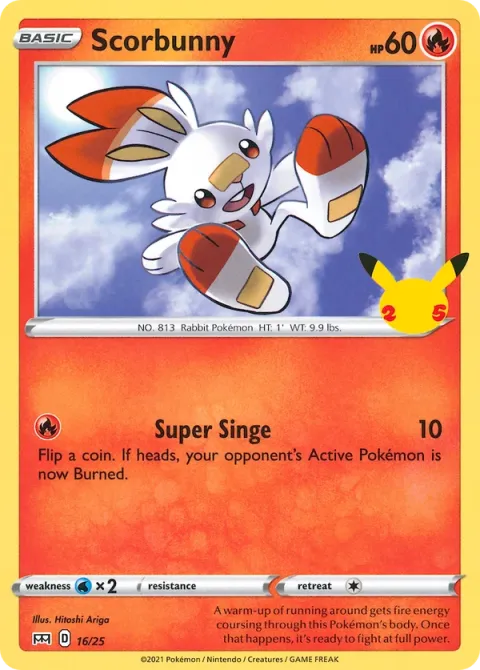 Carte Pokémon Flambino 016/025, extension Collection McDonald's 2021