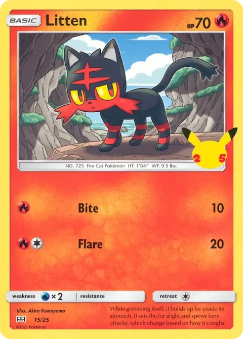 Carte Pokémon Flamiaou 015/025, extension Collection McDonald's 2021