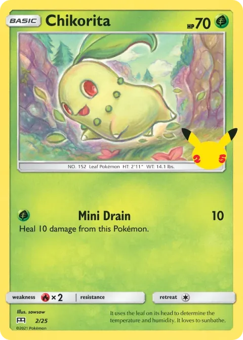 Carte Pokémon Germignon 002/025, extension Collection McDonald's 2021