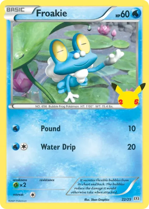 Carte Pokémon Grenousse 022/025, extension Collection McDonald's 2021