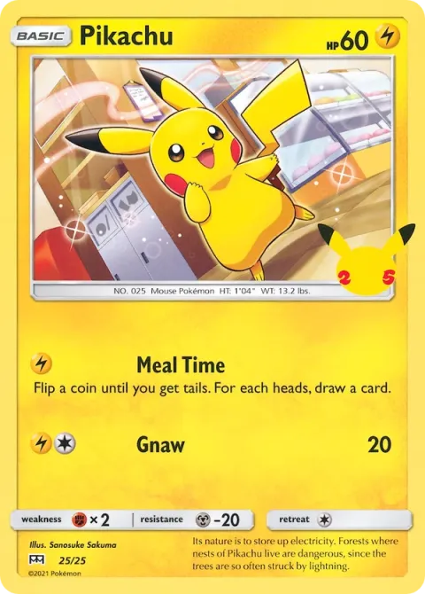 Carte Pokémon Pikachu 025/025, extension Collection McDonald's 2021