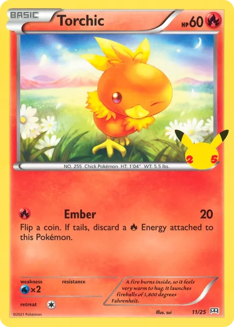Carte Pokémon Poussifeu 011/025, extension Collection McDonald's 2021