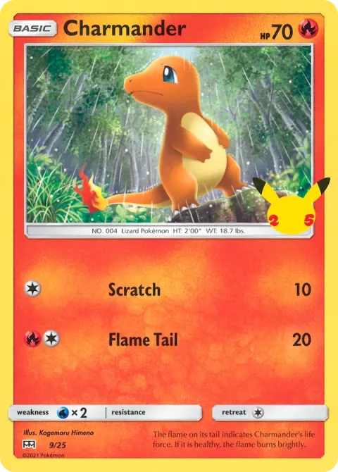 Carte Pokémon Salamèche 009/025, extension Collection McDonald's 2021