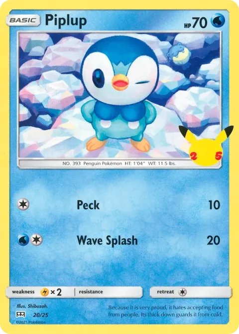 Carte Pokémon Tiplouf 020/025, extension Collection McDonald's 2021