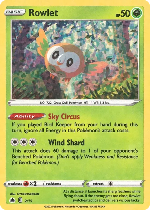 Carte Pokémon Brindibou 002/015, extension Collection McDonald's 2022