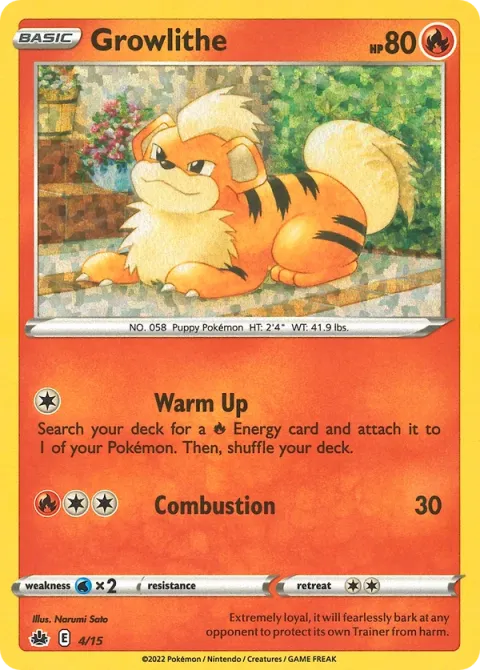 Carte Pokémon Caninos 004/015, extension Collection McDonald's 2022