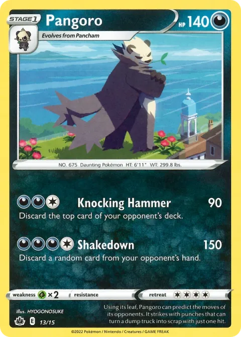 Carte Pokémon Pandarbare 013/015, extension Collection McDonald's 2022