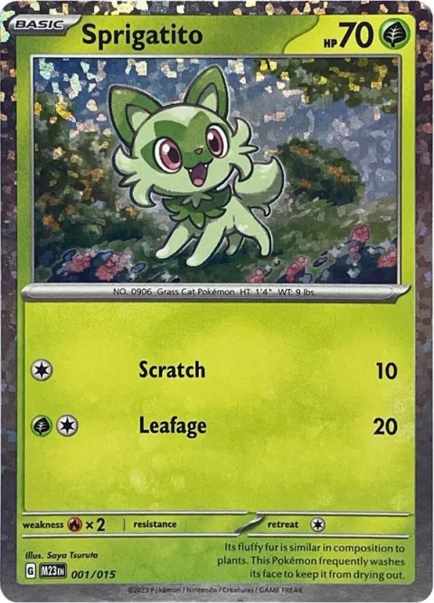 Carte Pokémon Poussacha 001/015, extension Collection McDonald's 2023