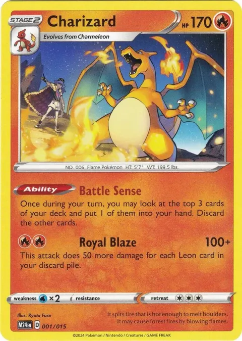 Carte Pokémon Dracaufeu 001/015, extension Collection McDonald's 2024