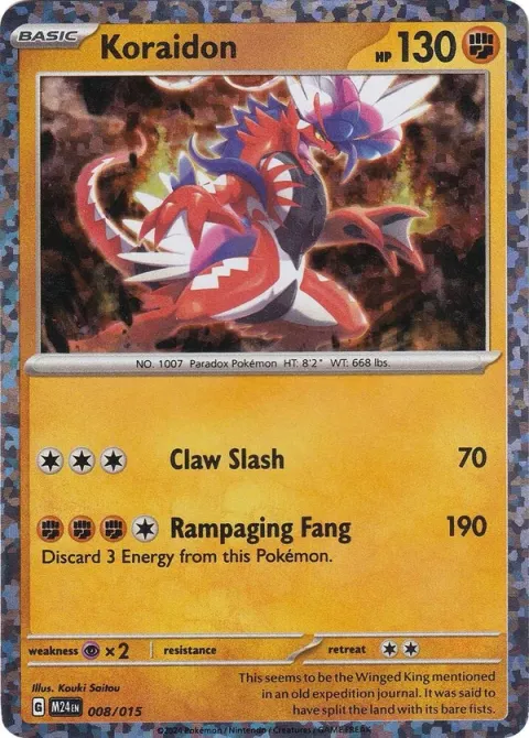 Carte Pokémon Koraidon 008/015, extension Collection McDonald's 2024