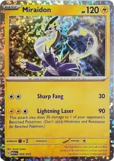 Carte Pokémon Miraidon 003/015, extension Collection McDonald's 2024