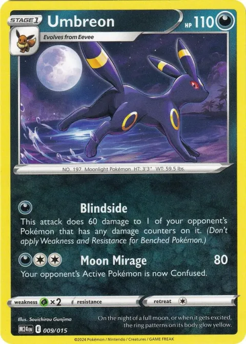 Carte Pokémon Noctali 009/015, extension Collection McDonald's 2024