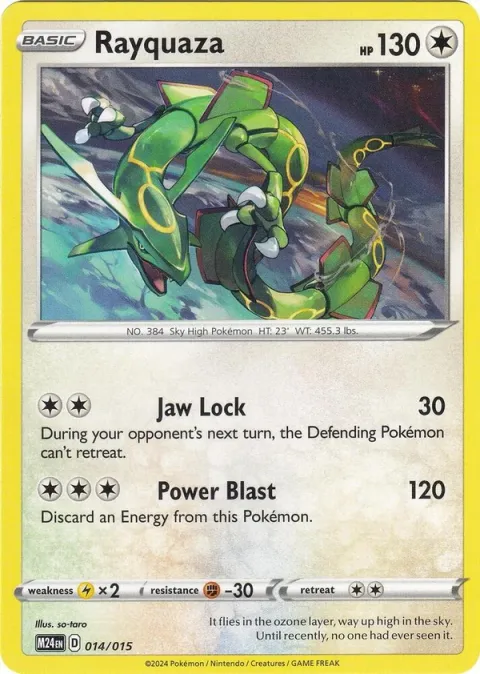 Carte Pokémon Rayquaza 014/015, extension Collection McDonald's 2024