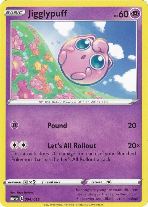 Carte Pokémon Rondoudou 004/015, extension Collection McDonald's 2024
