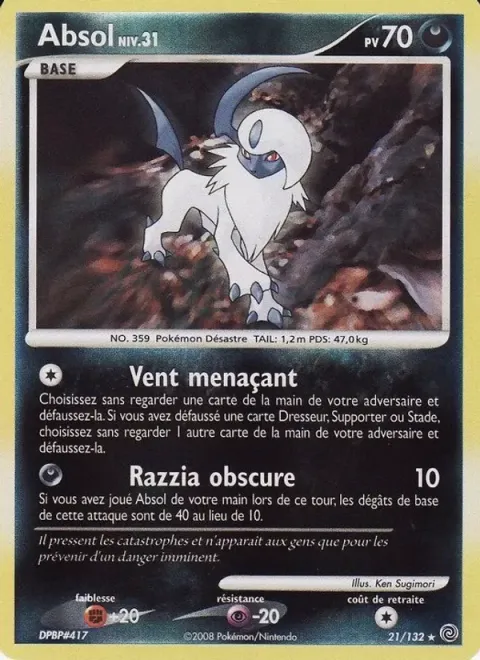 Carte Pokémon Absol 021/132, extension Merveilles Secrètes