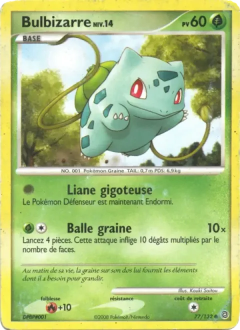 Carte Pokémon Bulbizarre 077/132, extension Merveilles Secrètes