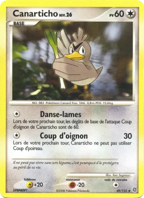 Carte Pokémon Canarticho 049/132, extension Merveilles Secrètes