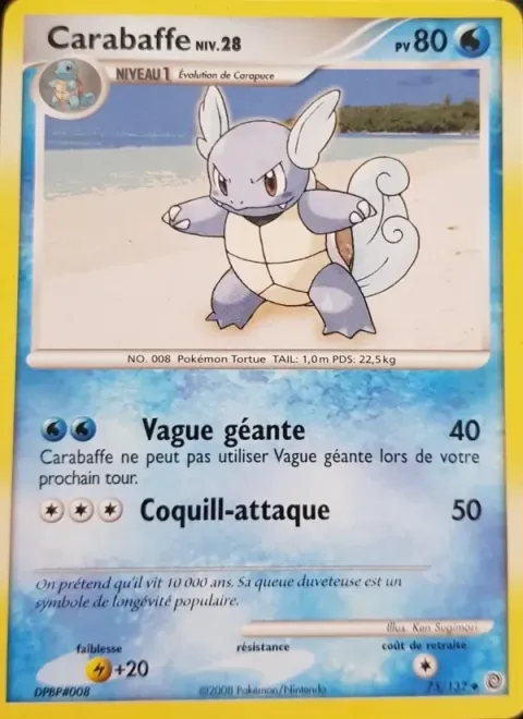 Carte Pokémon Carabaffe 075/132, extension Merveilles Secrètes