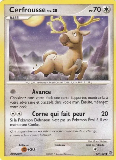 Carte Pokémon Cerfrousse 113/132, extension Merveilles Secrètes