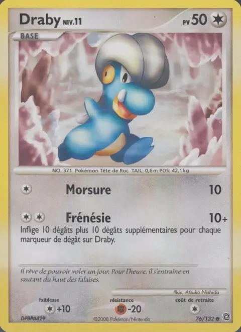 Carte Pokémon Draby 076/132, extension Merveilles Secrètes