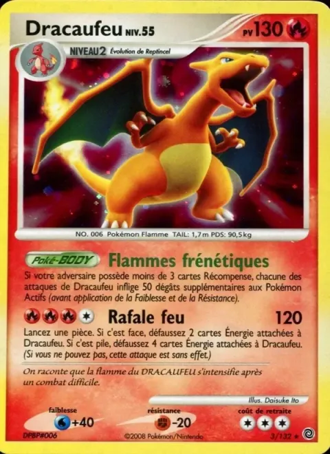 Carte Pokémon Dracaufeu 003/132, extension Merveilles Secrètes