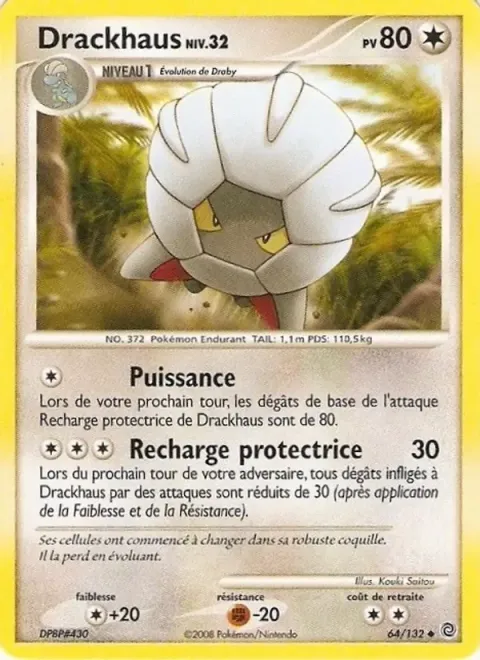 Carte Pokémon Drackhaus 064/132, extension Merveilles Secrètes