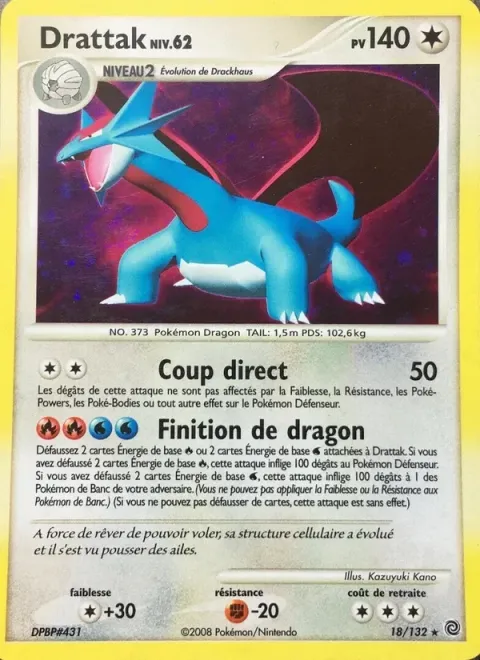 Carte Pokémon Drattak 018/132, extension Merveilles Secrètes