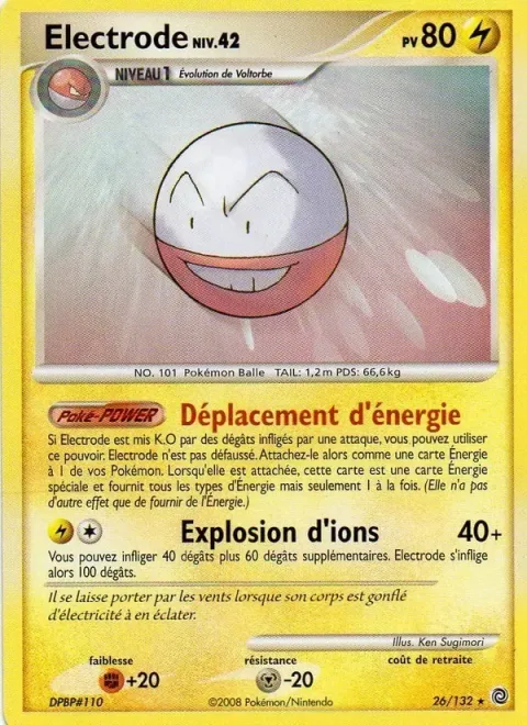 Carte Pokémon Électrode 026/132, extension Merveilles Secrètes