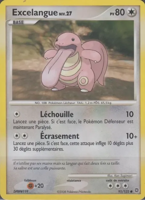 Carte Pokémon Excelangue 091/132, extension Merveilles Secrètes