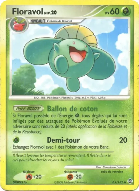 Carte Pokémon Floravol 065/132, extension Merveilles Secrètes