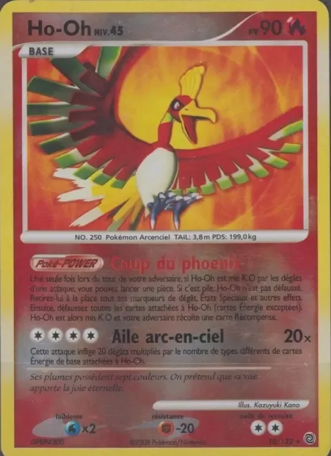 Carte Pokémon Ho-Oh 010/132, extension Merveilles Secrètes