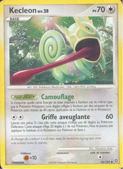 Carte Pokémon Kecleon 052/132, extension Merveilles Secrètes