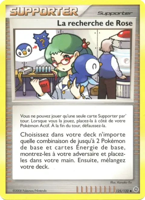 Carte Pokémon La recherche de Rose 125/132, extension Merveilles Secrètes