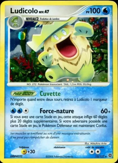 Carte Pokémon Ludicolo 013/132, extension Merveilles Secrètes