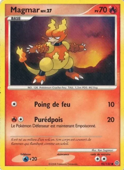 Carte Pokémon Magmar 093/132, extension Merveilles Secrètes