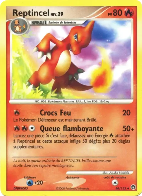 Carte Pokémon Reptincel 046/132, extension Merveilles Secrètes
