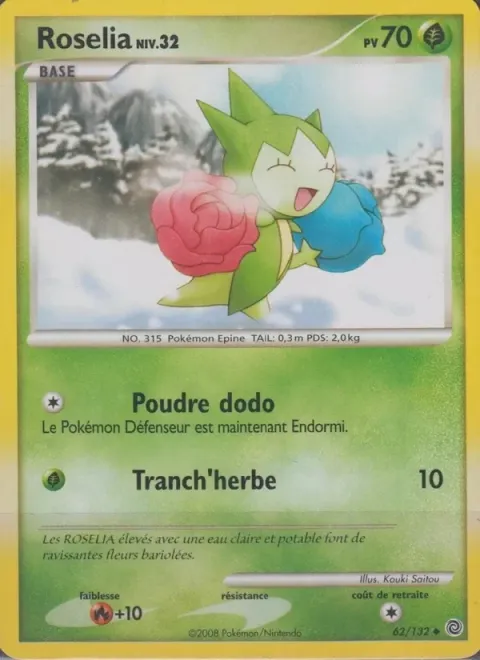 Carte Pokémon Rosélia 062/132, extension Merveilles Secrètes