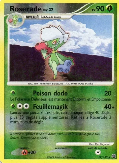 Carte Pokémon Roserade 017/132, extension Merveilles Secrètes