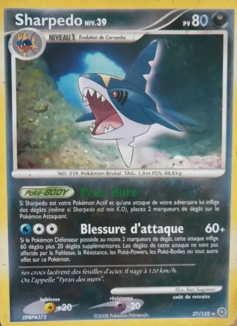 Carte Pokémon Sharpedo 037/132, extension Merveilles Secrètes