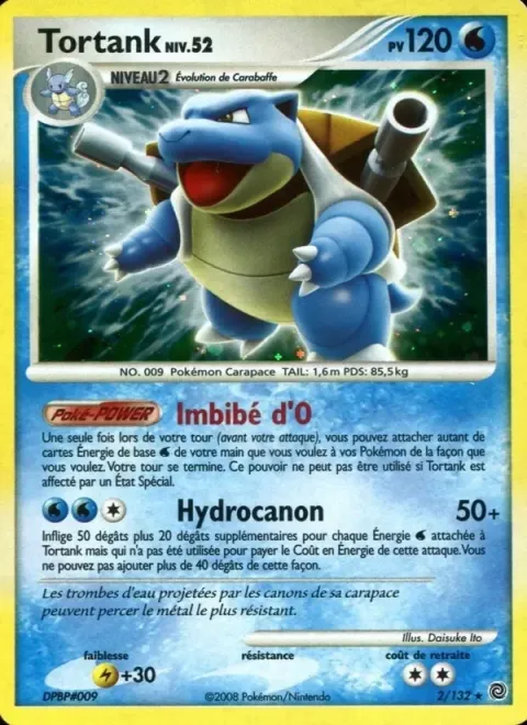 Carte Pokémon Tortank 002/132, extension Merveilles Secrètes