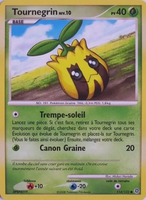 Carte Pokémon Tournegrin 114/132, extension Merveilles Secrètes